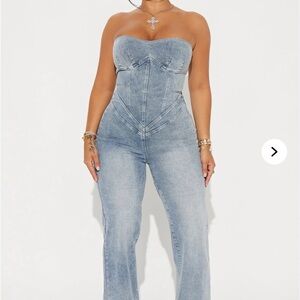 Strapless Denim Jumpsuit